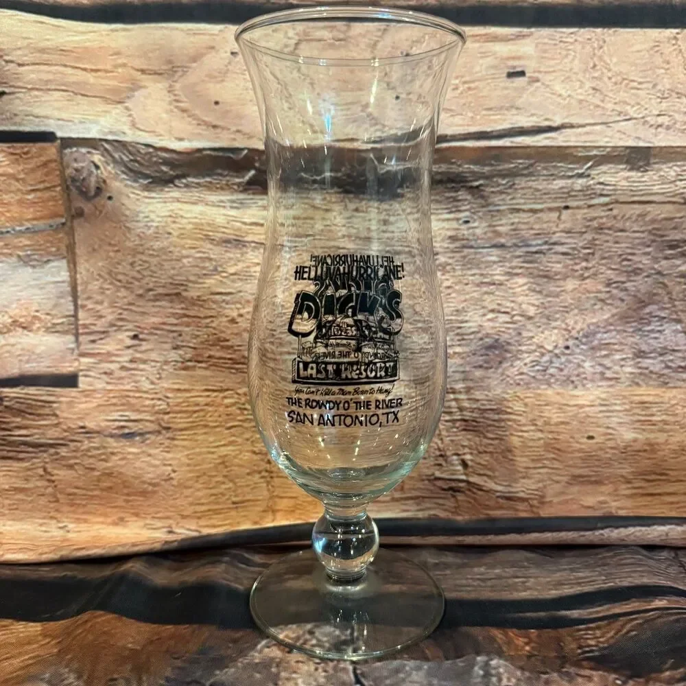 Dick's Last Resort Hurricane Glass San Antonio TX Souvenir Drinkware